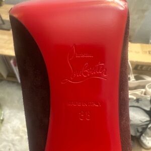 Christian Louboutin Size 38 8-7.5 US Plum, purple Suede heels Brand New not worn